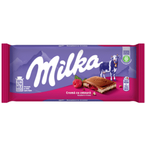 milka Ciocolata Lapte si Crema Zmeura 100 g